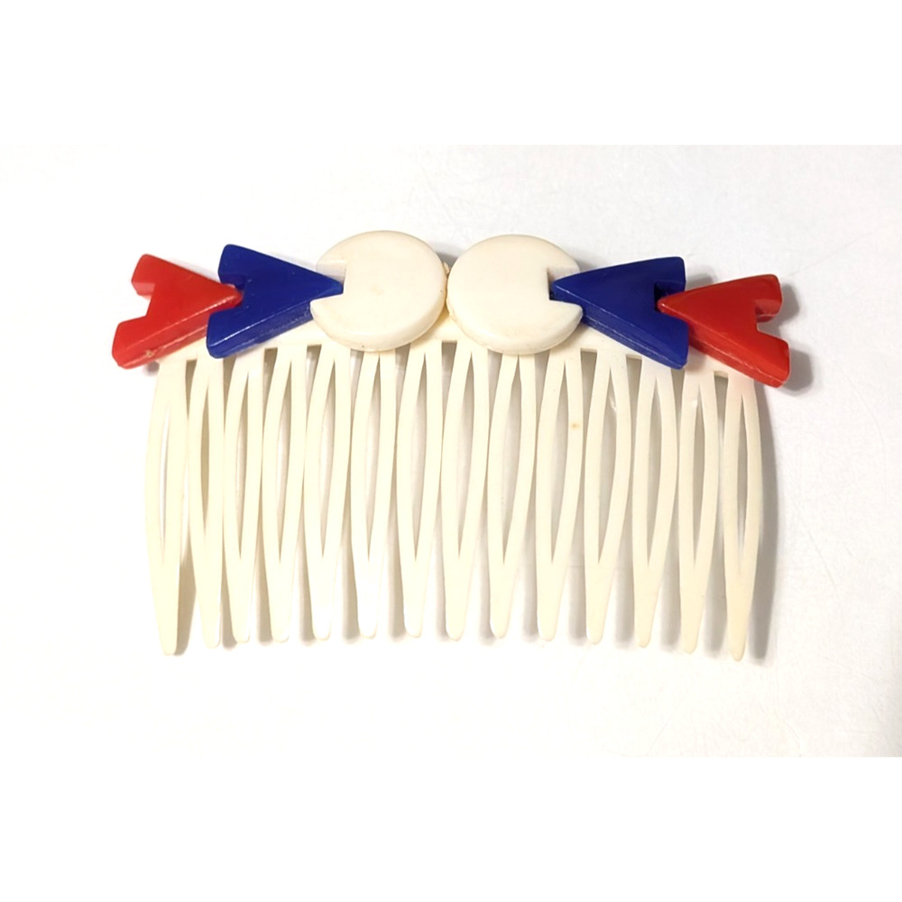 Vintage Hair Comb,‎ Red White Blue, Patriotice Arrows Circles Hair Ornament acc